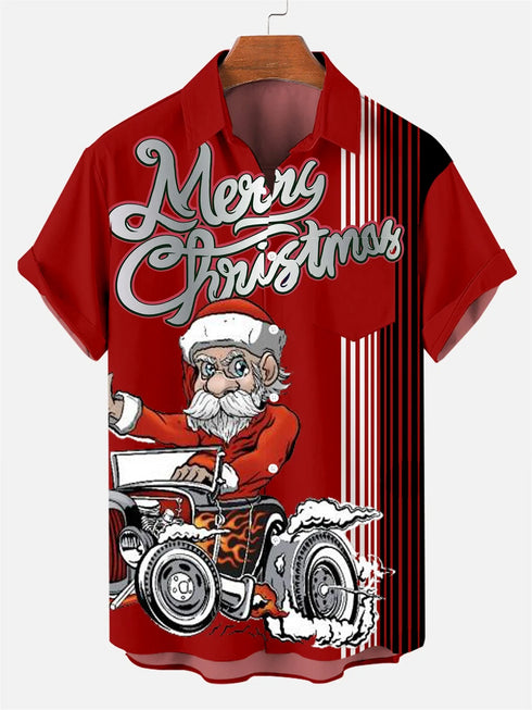 Men's Christmas Funny Graphic Short Sleeve Hawaiian Shirt